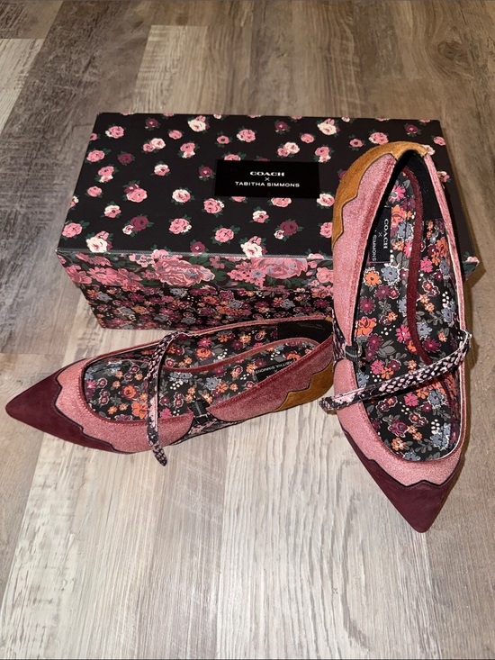 Coach Shoes - NWOT Tabitha Simmons Pink X Coach Floral Pointed Toe Flats